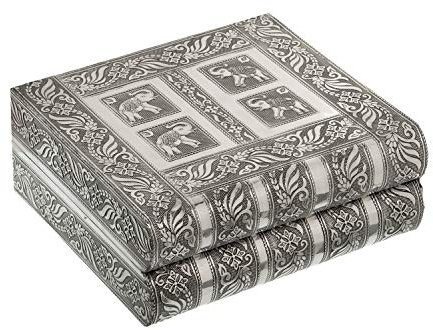 DRW Schmuckkästchen in Buchform aus Metall mit Spiegel in Silber