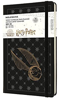 Moleskine - Harry Potter 18-Monats Wochenplaner/Terminplaner 2021/2022, Wochennotizbuch mit festem Einband und elastischem Verschluss, Format Large/A5 13 x 21 cm, Farbe Schwarz, 208 Seiten