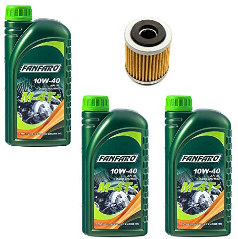 Motoröl Set 10W40 3 Liter + Ölfilter MF142 für Yamaha