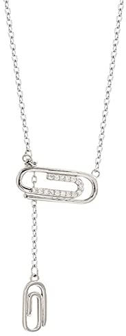 HCMA 925 Silber Büroklammer Halskette für Frauen Hot Fashion Geometrische Schlüsselbeinkette Schmuck Das ideale Geschenk für Frauen