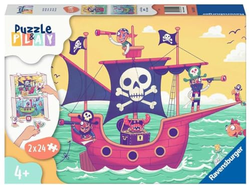 Ravensburger Kinderpuzzle Puzzle&Play 05592 - Land in Sicht - 2x24 Teile Puzzle für Kinder ab 4 Jahren