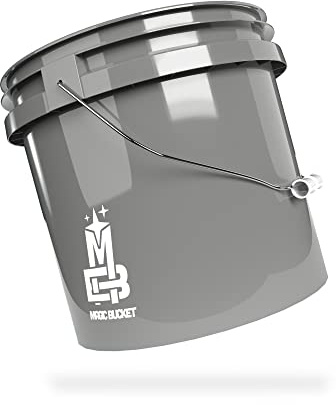 MAGIC BUCKET Wash Bucket for Car Hand Wash Grey 3.5 US Gallons Approx. 13 Litres Compatible with Grit Guard, Detail Guardz Dirt Lock, Chemical Guys Dirt Trap, Gamma Lids