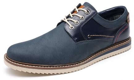Bruno Marc Zapatos Cordones Zapatillas Casual Hombre | Cuero Sintético Suave, Plantilla Látex PU Amortiguación, Forro Absorbente Pies Secos, Suela TPR, Versátil Jeans Traje