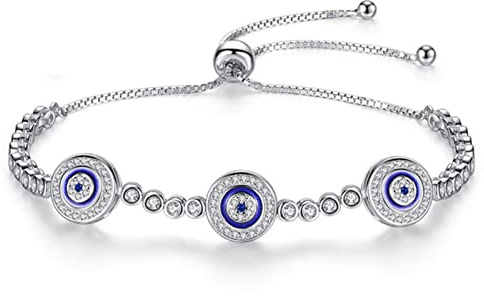 Echte 925 Sterling Silber Armbänder Für Frauen Charms Evil Eye Lucky Hamsa Blau Cz Gelbgold Tennis Armbänder Männer Schmuck