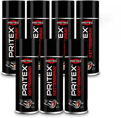 PRITEX Kettenspray 7x 400ml, haftstarkes Kettenfett & Schmiermittel