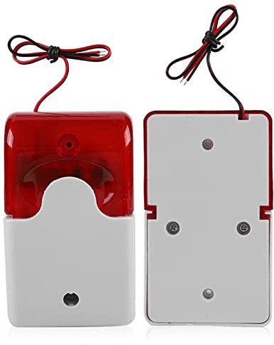 Sirène stroboscopique filaire avec alarme sonore rouge avec détecteur de mouvement extérieur télécommande de sécurité étanche pour maison, ferme, grange, villa, cour