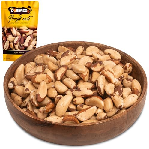 Nueces de Brasil Enteras | 1 Kg de Nueces de Brasil de origen 100% natural | Sin cáscara | Fruto Seco Crudo y Sin Sal | No tostadas | IDEAL para recetas | Veganos y Vegetarianos | Dorimed