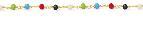 DeScount Gold Boho Crystal Beaded Anklet,Colorful Crystal Anklets,18K Gold Plated Handmade Summer Dainty and Delicate Chain Anklet,Friendship Ankle Bracelet for Women