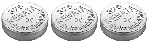 RENATA Lot de 3 Piles Bouton Silver Oxyde 376 / SR626W 0% Mercure