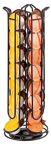 eluno Kapselständer Dolce Gusto, Kapselspender, bis zu 32 Kapseln, 360° drehbar, Kapselhalter schwarz