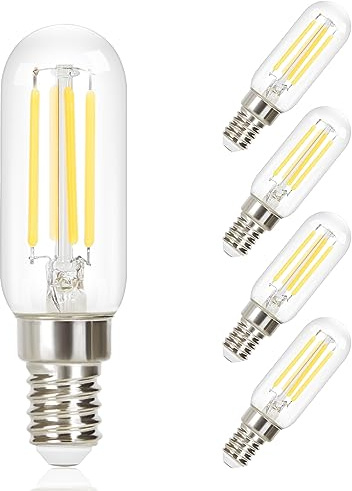 GBLY 4er pack E14 LED Kaltweiß Glühbirnen Vintage T25 LED Leuchtmittel | Lampe 6000K Birnen 4W Energiesparlampe Light Bulbs Edison Glühlampen Filament Dunstabzugshaube Glas 360° Abstrahlwinkel