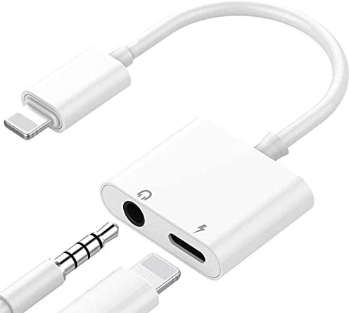 [Apple MFi Zertifiziert] Adapter iPhone Kopfhörer und Laden, 2 in 1 Lightning auf 3.5 mm AUX-Audio + Ladegerät-Splitter Kompatibel mit iPhone 13/12/11/XS/XR/X 8/iPad