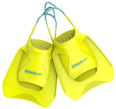 Speedo Unisex Biofuse Fitness-Flossen | Schwimmtraining | Schwimmflossen | Flossen Hyper Yellow/Cobalt/Emerald S