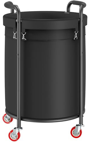 FAVOOSTY Cesto para Ropa Sucia con Ruedas, cesto rodante para Ropa Sucia, Carro Redondo para Ropa Sucia de 190L con 4 Ruedas, Forro Interior extraíble, Estructura de Acero con asa para Dormitorio