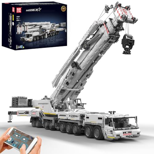 Mould King Technik Kran Bausteine für APP RC Liebherr LTM 11200 Raupenkran MOC Schwerlastkran LKW Technologie Kran Klemmbausteine Bausatz (8506 Teile)