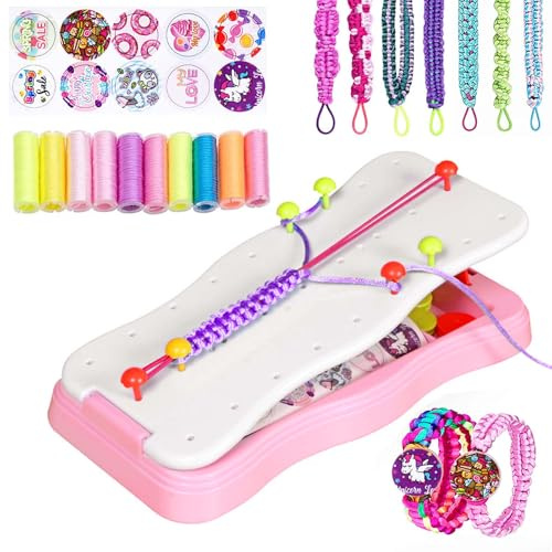 Kidcia Freundschaftsarmbänder Selber Machen, DIY Armbänder Friendship Bracelet Kit, Basteln Mädchen Alter 8-12 Jahre Webrahmen Knüpfstern Geschenke für Kinder im Alter von 8-12 Jahren