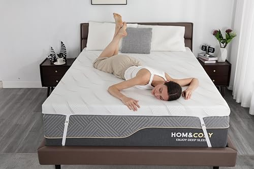 Surmatelas extra ferme de 10,2 cm avec housse en soie glacée, gel rafraîchissant de qualité supérieure + mousse à mémoire de forme haute densité en bambou, ferme à extra ferme pour soulager la douleur