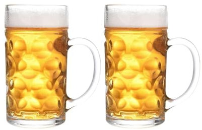 BYPIAOERZ Bierkrüge aus Glas Bierkrüge Biergläser Schwere große Biergläser mit Henkel Glaskrüge Klassische Bierkruggläser Klassische Biergeschenke, Bierbecher
