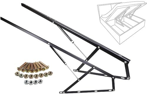1 Paar hydraulischer Bettdeckelheber, Betthebemechanismus, 610/750/900/1100/1200/1500 mm, pneumatischer Bettheber mit Gasfeder, robuster Bettheber für Bettkasten oder Schlafsofa (900 mm)
