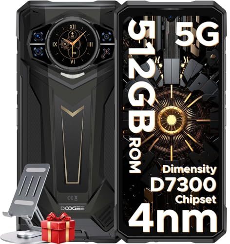 DOOGEE S200 Plus 5G Outdoor Handy Ohne Vertrag, Dimensity 7300, 32GB+512GB Outdoor Smartphone Android 14, 1.32+60Hz AMOLED Heckdisplay 6.72 Zoll FHD+120Hz,100MP AI Kamera,10100mAh,WiFi6E/NFC/OTG/GPS