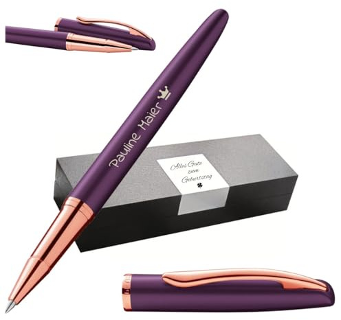 Pelikan Jazz® Noble Elegance R36 Tintenroller mit Gravur Geschenk - einzigartige Stifte mit Namen - personalisierte Geschenke - Kugelschreiber personalisiert (Viola)
