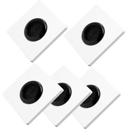 Hemobllo Placa De Pared Con Pasacables y Tapa De Salida De Cable Con Goma, Gestión De Cables Resistente, Color Blanco, 5 Piezas, Para Organización Hogar y Oficina