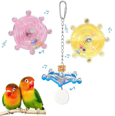 BAGUBDR 3 Pcs Budgie Toys,Bird Toys,Cockatiel Toys,Small and Medium-Sized Parrot Interactive Chewing, Suitable for Parrot Beak Exercise and Entertainment