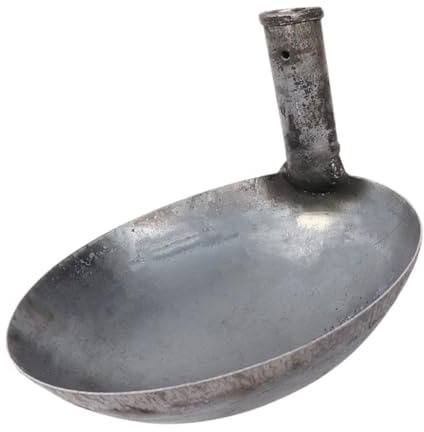 Veemoon Cucharón de Hierro Engrosado para Jardín y Cocina, Pala Grande de 17,5 Cm Mango Largo Ergonómico, Cuchara Reutilizable Resistente para Alimentación, Regar y Uso Industrial
