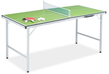 Klappbare Mini Tischtennisplatte mit Netz – Tischtennis Set inkl. 2 Schläger & 3 Bälle, Tragbarer Ping Pong Tisch, Höhenverstellbar, Indoor & Outdoor