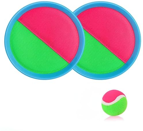 Klettballspiel. Gartenspielzeug. Strandspiele. Strand- und Wasserspielzeug – Wurf- und Fangspiel mit wasserfestem Klettverschluss, 2 Schläger und 1 Ball – Pool- und Outdoor-Spiele