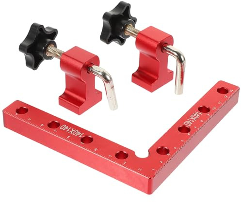 Ciieeo Set Morsetti Angolari 90 Gradi in Lega di Alluminio, Morsetto ad Angolo Retto 140Mm per Lavorazione del Legno, Utensili di Serraggio per Mobili e Fai da Te
