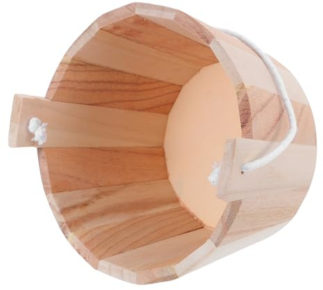 Homoyoyo Saunaeimer aus Wetterfestem Holz mit Seilgriff Mittelgroß für Dampfbad und Badezimmer Vielseitiges Saunazubehör mit Optimalem Fassungsvermögen
