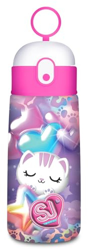 SJ GANG STYLE JAM GANG Borraccia termica, Multicolore, 500 ml, Acciaio Inox, Bpa free, Tenuta stagna, Mantenimento temperatura caldo 12h reddo 24h, Riutilizzabile, Bambina, Ragazza, Scuola, Sport