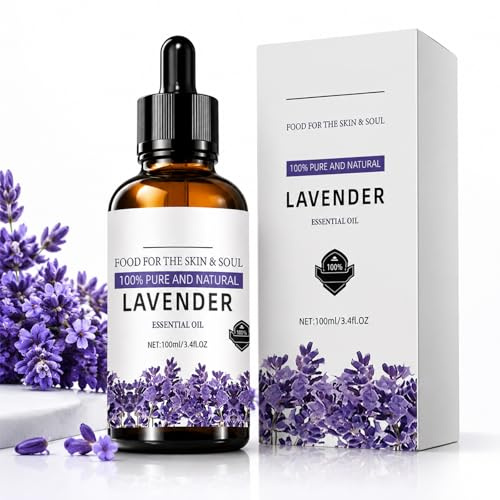 100ML Lavendel Ätherisches Öl,Ätherisches Öl für Duftlampe und Luftbefeuchter,Lavendelöl für Massage und Entspannung zu Hause,Für ruhige Nächte und entspannte Momente