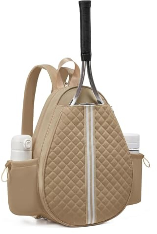 Bolsa para Raqueta de Tenis, Mochila de Remo de Tenis, Raqueta de bádminton, Bolsa de Transporte, Bolso de Mano para Deportes de Tenis, Pickleball, bádminton, Squash(Caqui)