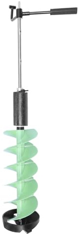 AKLOSIPY 8- Isborr med 70 Cm, Isfiskeborr i Nylon för Tjock Is, Flytande Design, Kompatibel med Elektriska Borrar, Handtag för Djupfiske