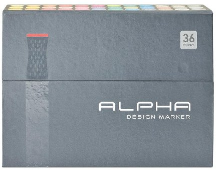 Alpha Design EF Textmarker-Set, 12 Stück, Grau