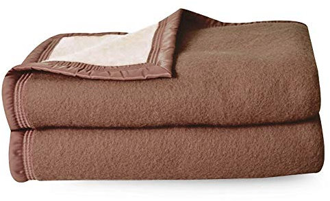 Linnea Couverture Pure Laine Vierge Woolmark 500g/m² Volta 220x240 cm Marron Chamois