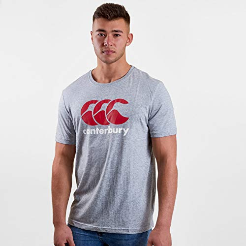 Canterbury CCC Logo Camiseta, Hombre, Gris Marga Clásico/Rojo/Blanco, XS