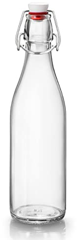 Rocco Bormioli Jar mit Kork Flasche 0,5 Liter, Glas, transparent, 6,5 x 6,5 x 10,5 cm
