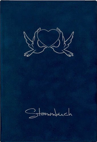 Stammbuch Tauben, blau, Velours, Prägung Silber, Stammbuchformat, Lebenspartnerschaftsbuch (61115-0006)