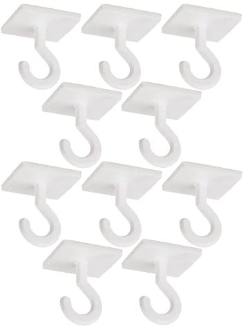 LEMAX® Deckenhaken, zur Deckenbefestigung | Kunststoff weiß, selbstklebend 25 x 25 mm, 10/VE (Klebehaken) praxisbewährt