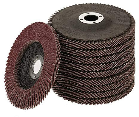 Dischi Lamellari Professionali, Disco lamellare Ø 100 mm, Dischi Abrasivi Grana 80, Corindone Rivestito per Metallo, Acciaio e Legno, Standard, Marrone, 10 pezzi