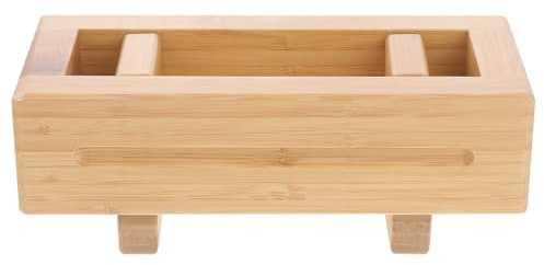Yardwe Bamboo Wooden Sushi Press Mold Box, Traditional Oshizushi Maker for Rice Rolls, Diy Sushi Making Kit for Beginners and Home Use, 8.66 X 3.74 X 3.14 Inches