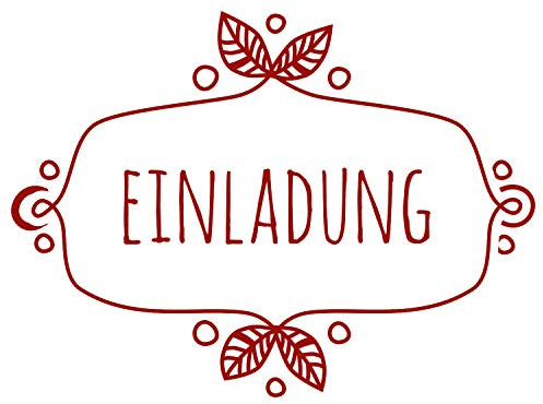 Stemplino Orig Maxi Stempel XL 16 - Einladung - Für Karten und selbstgemachtes DIY - hochwertiger Holzstempel 78x46 mm rund - auch schön als Geschenk