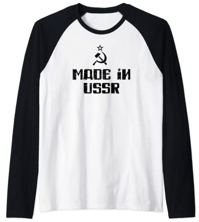 Made in USSR Sowjetunion Flagge Fahne Hammer Sichel Russland Raglan