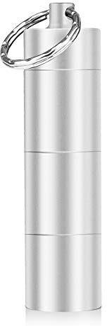 Opret Pastillero Llavero Pequeño (1 piezas), Pastillero de Bolsillo Metalico Pastillero Diario de Viaje para Tabletas, Píldoras y Cápsulas (Plata)