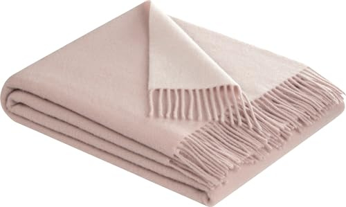 biederlack Plaid Schurwolle/Kaschmir Rose-Ecru Größe 130x170 cm