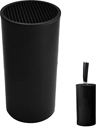 Knife Block, Universal Knife Holder Without Knives, Round Kitchen Knife Block Storage Stand Holds, Designed to Protect Knife, Keep Knives Organized and Clean, Space Saver (Black)