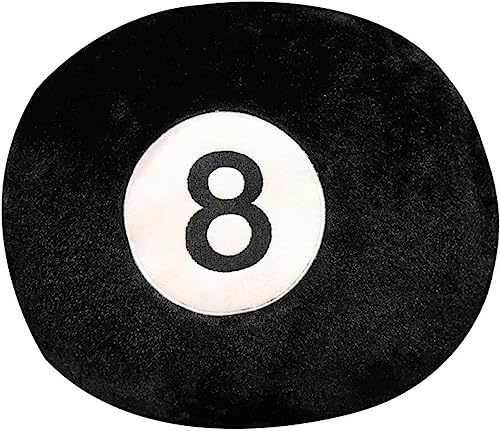 Fouriding Black Billard 8 Ball Plüsch Kissen 19.6, Simulation Billard Plüsch gefüllte weiche Sport Runde Schlaf Kissen Kissen für Haus Schlafzimmer Sofa Couch Dekor (50cm)